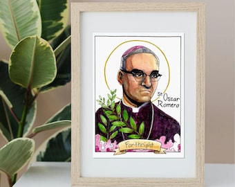 St. Oscar Romero: 6x8" Print Luster or Watercolor Paper