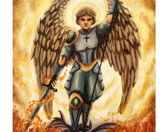 St. Michael the Archangel Painting 5x7" Luster Print