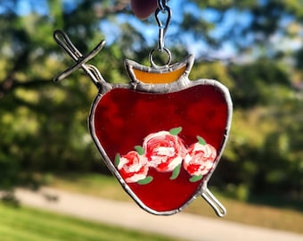 Immaculate Heart of Mary - 2.5x3" Stained Glass Suncatcher