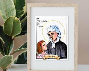 St. Elizabeth Ann Seton: 6x8" Print Luster or Watercolor Paper