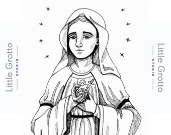 Immaculate Heart of Mary 5x7" Print Luster Paper