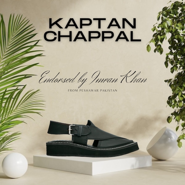 Chairman Imran Khan Style | Premium Leather Kaptaan Chappal, Height-Increasing Men's Sandals | Perfect Gift for Cultural Celebrations