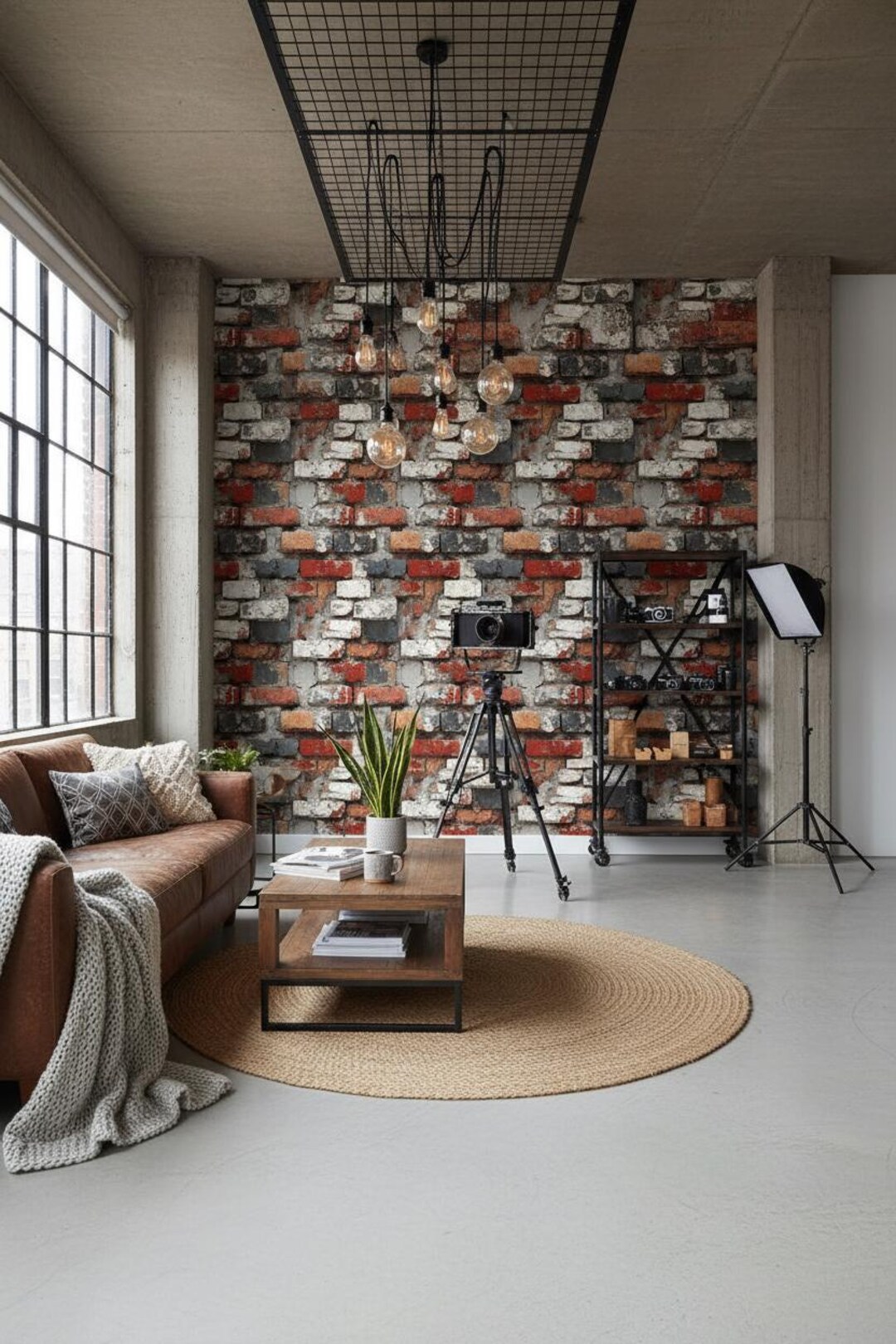 Brick Wall Wallpaper Industrial Peel and Stick Decorative Mural - Etsy
