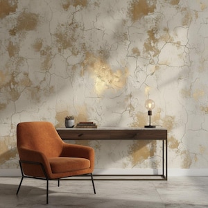 Textured Wallpaper Cracked Peel And Stick Gold Look Decorative Mural