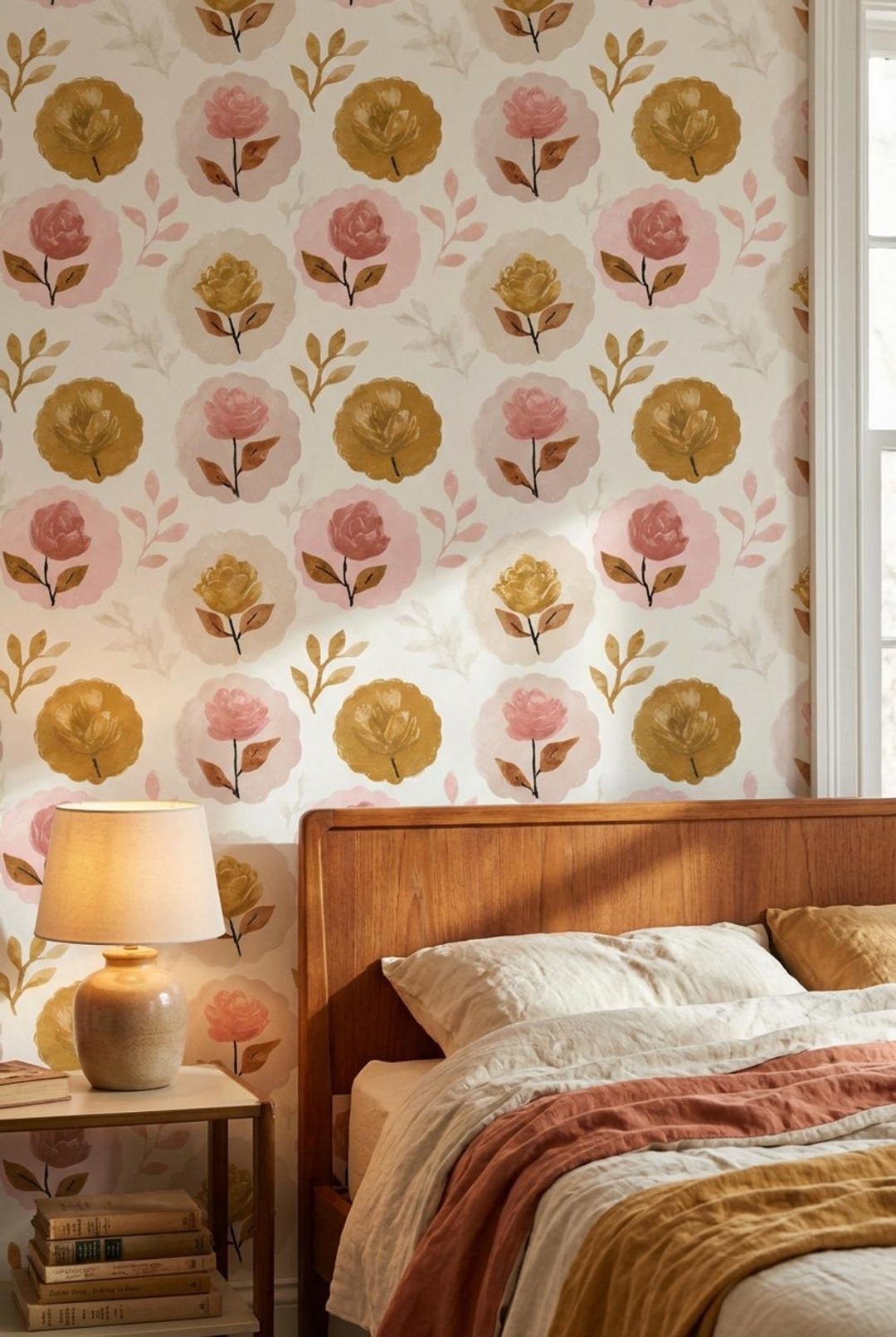 Floral Wallpaper Vintage Peel and Stick Flowers Decorative Mural - Etsy