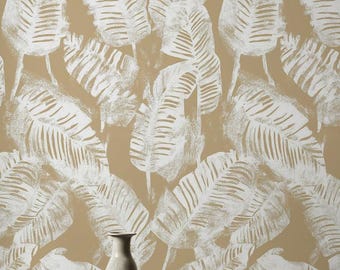 Wallpaper Banana Leaf Wallpaper Peel And Stick Decorative Mural