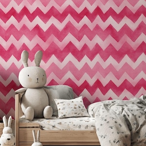 Watercolor Texture Wallpaper Abstract Peel And Stick Zigzag Decorative Mural