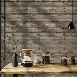 Wood Plank Wallpaper Rustic Peel And Stick Decorative Mural