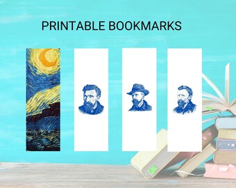 Printable Bookmarks, Van Gogh Art, Download, Digital Product, PDF, Books, Digital Art, Illustration, Reading, Stationary, Bookmark set