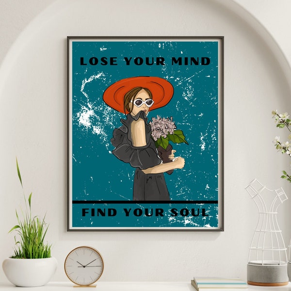 Lose Your Mind Find Your Soul Vintage Poster, Lose Your Mind Print, Vintage Music-Inspired Wall Art, Retro Poster Print, Vintage Wall Art