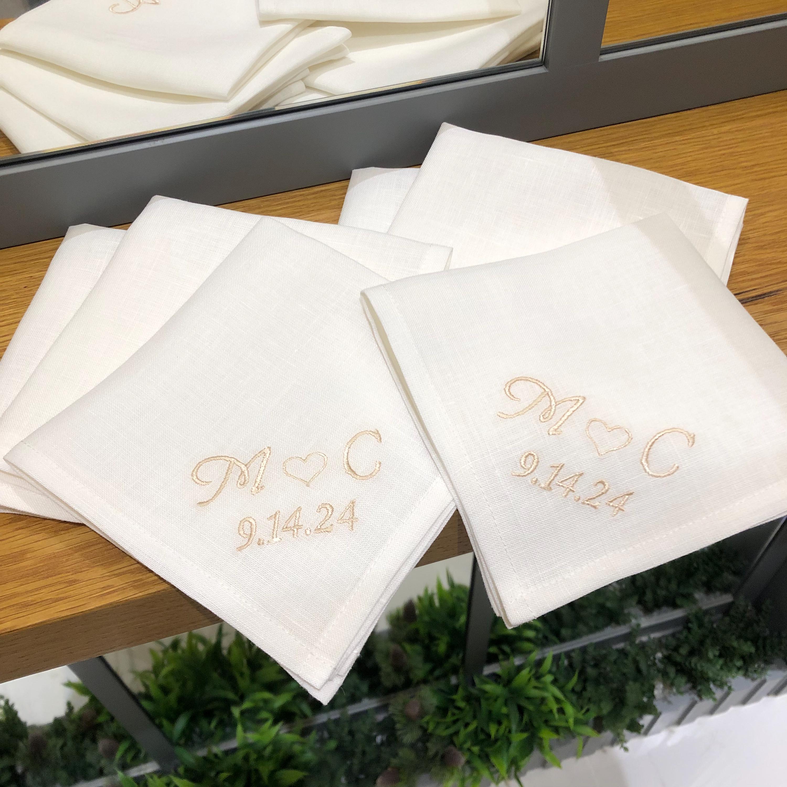 Mouchoirs de mariage, mouchoir pour mariage, mouchoir brodé, mouchoir de mariage, mouchoir personnalisé, mouchoir