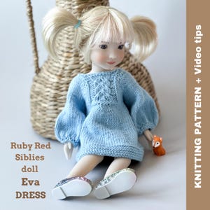 KNITTING PATTERN Ruby Red Sibies doll in English dress for Paola Reina, Little Darling, 30 - 34 cm 12 - 13 1⁄2 inch Dolls, Pdf