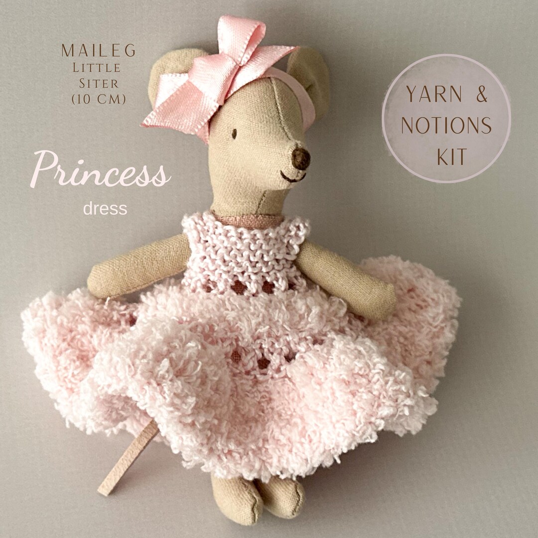 Maileg Little Sister Princess Dress – Yarn & Notions Kit (pattern Sold ...