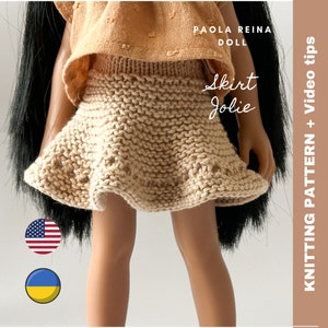 KNITTING pattern PDF in English Skirt for Paola Reina, Minouche, Ruby Red Siblies, Les Cheries, Berjuan, Tilda, Little Darling doll clothes
