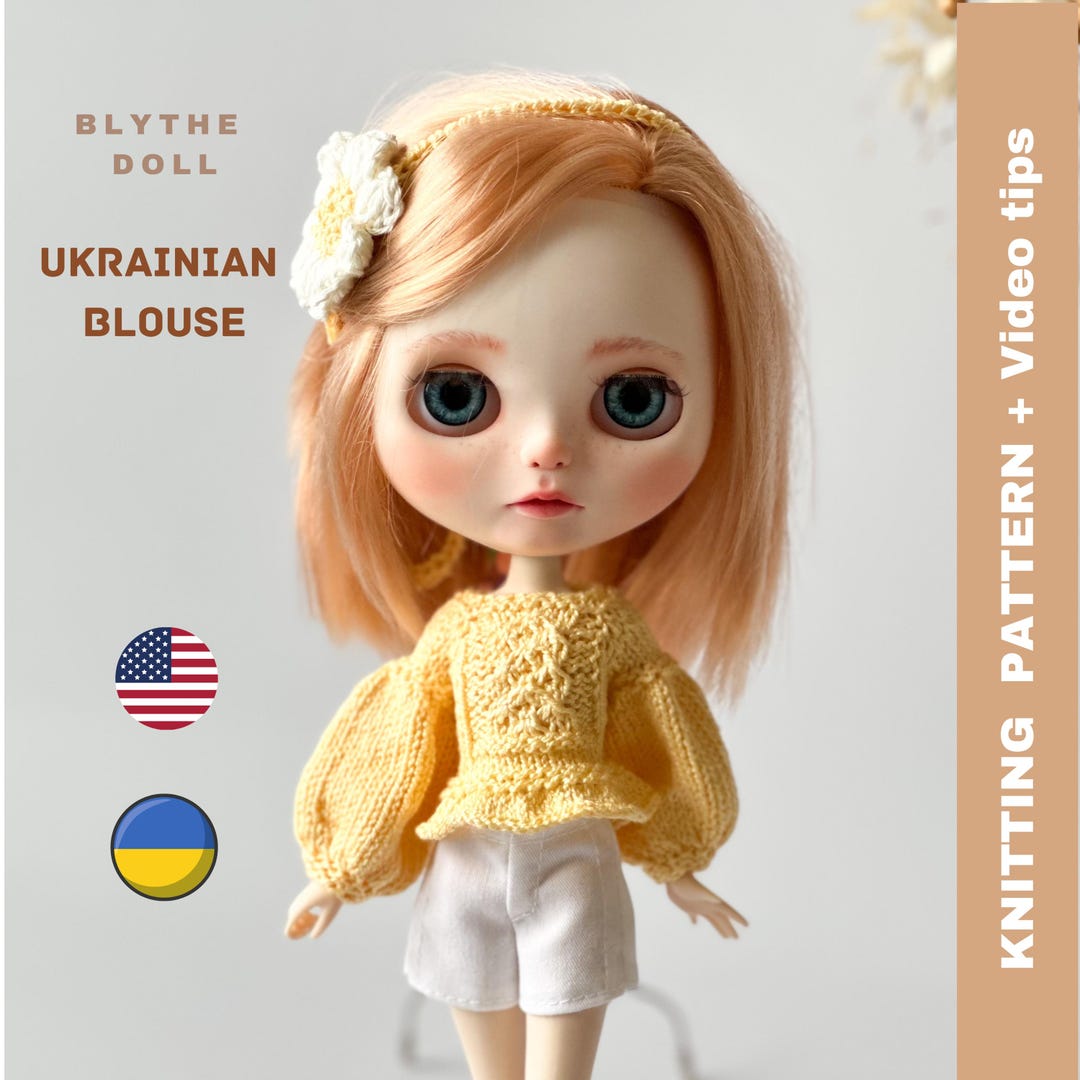 Pullip Pattern Blythe Sweater KNITTING PATTERN for 1/6 Dolls: Pullip, Rainbow High, 10 ...