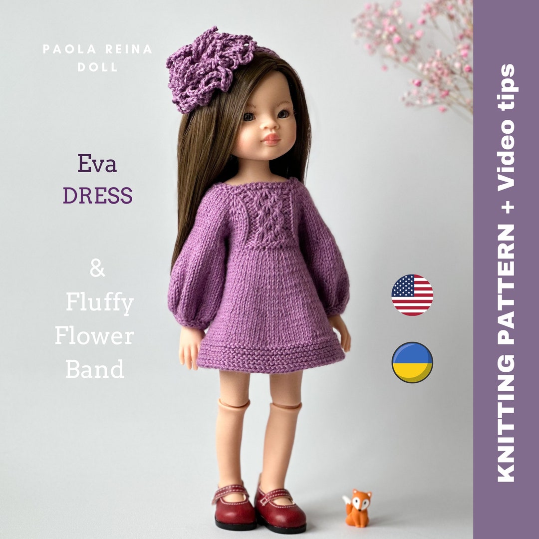 Pattern Boneka Doll Dress Knitting Pattern: Paola Reina, Boneka, Ruby Red (PDF) EN ...