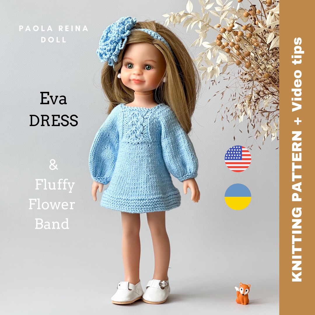 Pattern Boneka Doll Dress Knitting Pattern: Paola Reina, Boneka, Siblies (PDF) EN & UA ...