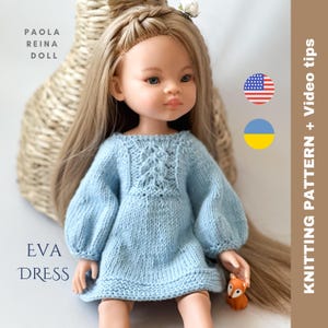 MODELLO DI LAVORO A MAGLIA Bambola Paola Reina in abito inglese per Ruby Red Siblies, Boneka, Little Darling, 30 - 34 cm / 12 - 13 1⁄2" Dolls, Pdf