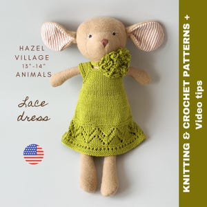 Hazel Village Doll Clothes Knitting Pattern: Lace Dress (PDF)