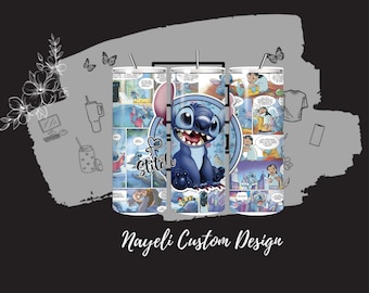 Vaso Stitch de 20 oz con pajita