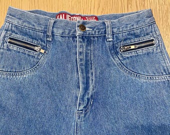 Vtg 90s Kalifornia Speed Control Wide Leg Jeans Buckle Back 11/12 Flaw