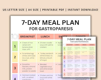 Plano alimentar para gastroparesia em PDF, Alimentos adequados para gastroparesia, Plano alimentar para dieta de gastroparesia, Cardápio de 7 dias para gastroparesia, Compras para saúde estomacal