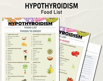 Hypothyroidism Food List, Hypothyroidism Food Chart, Hashimoto Diet, Thyroid Health Food List, Hypothyroid Diet Grocery List, Thyroid Diet