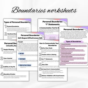 Arbetsbok om gränser, Arbetsblad om personliga gränser, Interpersonell effektivitet, DBT-paket, DBT-terapikontorsinredning, Självförtroendebyggande