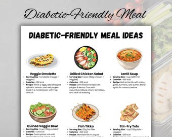 Diabetic-Friendly Meal Ideas, Diabetic Breakfast Ideas, Diabetic Food Chart, Diabetes Friendly Diet, Diabetes Meal Plan, Low-GI Meal Ideas