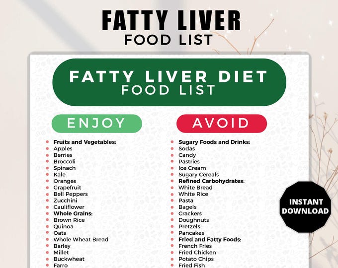 Fatty Liver Diet List, Fatty Liver Disease Food List PDF, Foods to ...