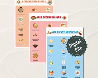 Acid Reflux Food Ideas, Gerd Food Grocery List, Acid Reflux Food Chart for Gerd Meal Plan, Indigestion Relief Ideas, Heartburn, Gerd Pdf