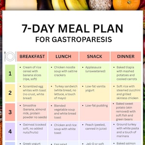 Gastroparesis Meal Plan PDF, Gastroparesis-Friendly Foods, Gastroparesis Diet Meal Plan, 7-Day Gastroparesis Menu, Stomach Health Grocery