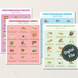Mediterranean Diet Recipes List, Mediterranean Diet Meal Plan, Diet Planner, Mediterranean Diet Food Guide, Mediterranean Food Recipes, Pdf