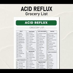 Acid Reflux Food Chart, GERD Diet List, Acid Reflux Food List, Low Acid Foods, Gerd Food Grocery List, Gerd Diet Meal Plan, Gastritis Foods
