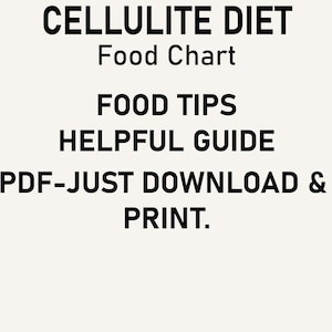 Cellulite Diet Plan, PDF to Download and Print, Anti-cellulite Food ...
