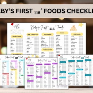Baby Food Checklist Printable, Baby Led Weaning First Foods Checklist, BLW Guide for Starting Solids, Baby Food Tracker, 100 Foods Before 1