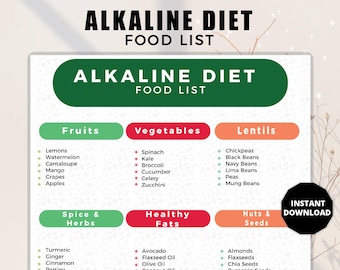 Lista de alimentos alcalinos, lista de alimentos ácidos y alcalinos, lista de alimentos para el reflujo ácido, alimentos alcalinos para comer, plan de alimentación ácido y alcalino, lista de alimentos alcalinos