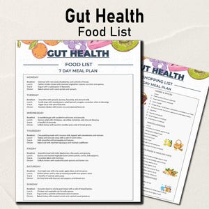 Gut Health Food List, 7-Day Gut-Friendly Food Chart, Gut Health Meal Plan, Good Digestion Food Chart,  Healthy Gut Food Guide, Gut Diet Food