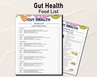Gut Health Food List, 7-Day Gut-Friendly Food Chart, Gut Health Meal Plan, Good Digestion Food Chart,  Healthy Gut Food Guide, Gut Diet Food