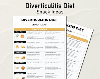 Diverticulosis - Voedingslijst met snacks, voedingsmiddelen om diverticulose te vermijden, darmgezondheid, dikke darmvriendelijk voedsel, voedingskaart diverticulose, boodschappenlijst