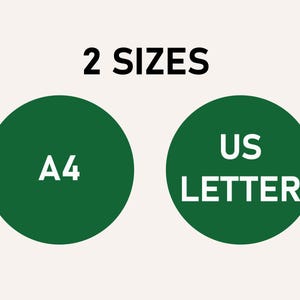K&ouml;nnte beinhalten: Zwei gr&uuml;ne Kreise mit wei&szlig;em Text. Der linke Kreis sagt "A4" und der rechte Kreis sagt "US LETTER". Der Text &uuml;ber den Kreisen sagt "2 SIZES".
