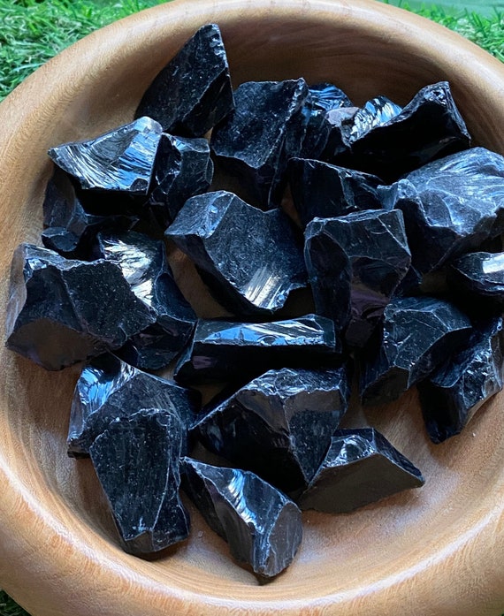 Black Agate Raw Crystals Protection and Balance Grounding Energy Rough Agate