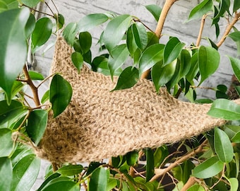 Handmade Jute Reptile Basking Hammock, Hanging Bridge, Natural Reptile Swing