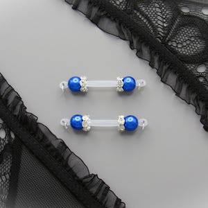 Pair of Womens Fake Nipple Rings - Adjustable Faux Barbells (Large), Comfortable Fit Non Piercing Jewelry