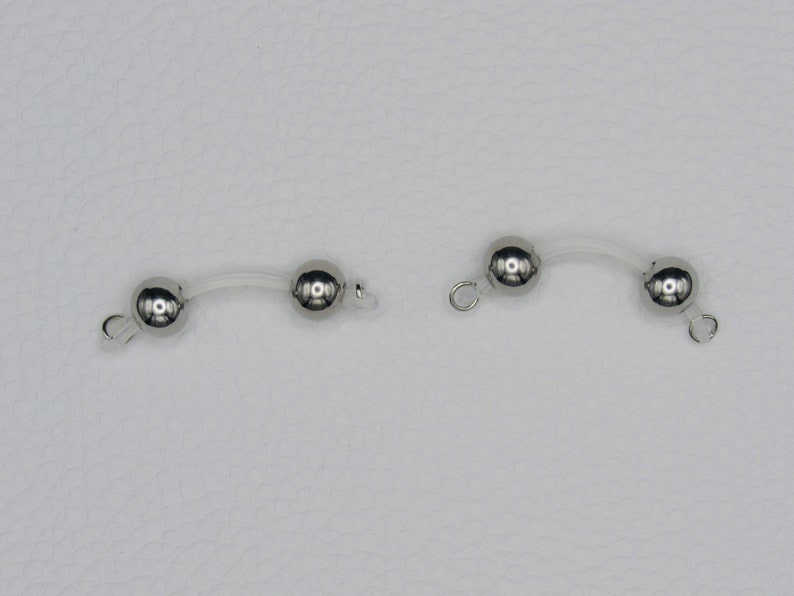 Pair of Fake Piercings Stainless Steel Barbells Adjustable Size for Daily Wear Nipple Nooses