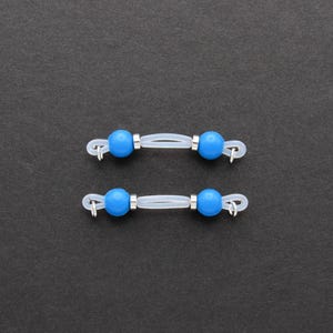 Pair of Waterproof Fake Nipple Piercings - Silicone Beads & Stainless Steel - Fake Nipple Rings | Women’s Beach Pool Swimming Accessory