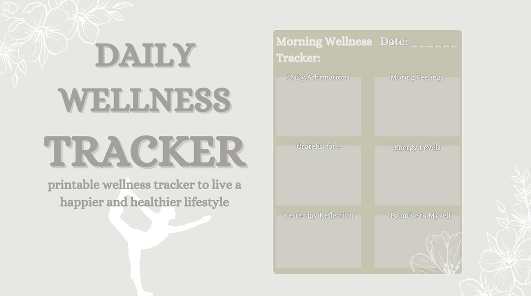 Printable Daily Wellness Tracker - Etsy