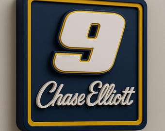 Chase Elliott #9 3D Wall Plaque – Modern NASCAR Tribute