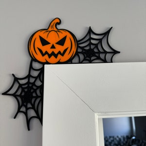 Decoración de marco de puerta de Halloween, linda y espeluznante decoración de otoño