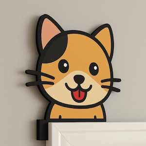 Süße Katzen - Dekoration | Cartoon Katze Türrahmen Akzent | Geschenk für Tierliebhaber | Kinderzimmer Tier Dekor